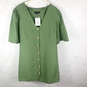[Topshop] NWT Linen Button Down Dress